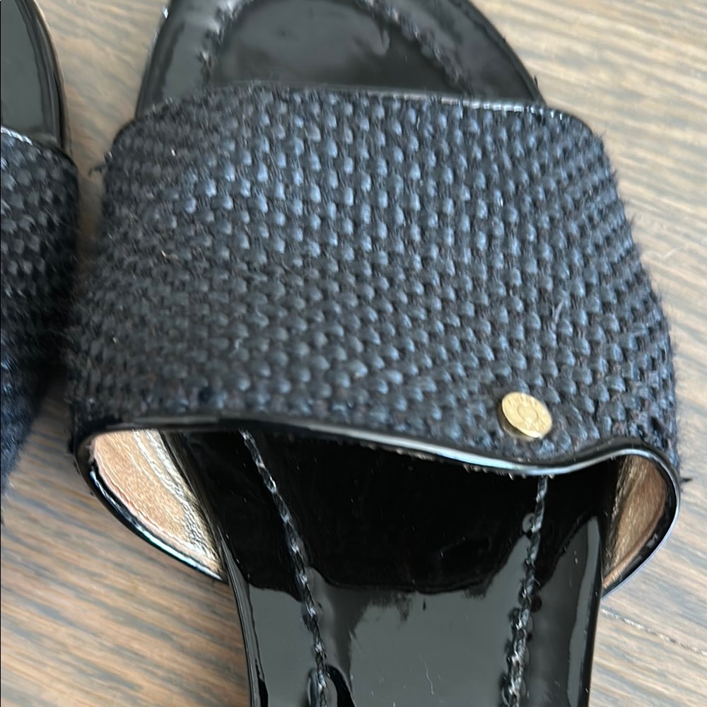 Jimmy Choo Black Textured Slide Sandals - Picture 5 of 7